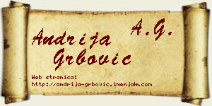Andrija Grbović vizit kartica